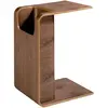 Image de Table d'appoint rectangulaire en bois plaqué chêne teinté coloris noyer