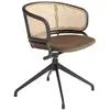 Image de Chaise pivotante en rotin et velours brun