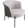 Image de Fauteuil en tissu gris et similicuir gris foncé
