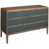Image de Commode en pvc vert foncé et noyer
