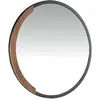 Image de Miroir mural rond bois noir