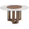 Image de Table à manger ronde marbre porcelaine et noyer
