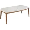Image de Table ovale en marbre et noyer