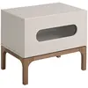 Image de Table de chevet en noyer et gris avec éclairage intérieur