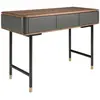 Image de Console rectangulaire en noyer, bois gris foncé mat et acier noir