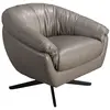 Image de Fauteuil pivotant en cuir gris