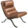 Image de Fauteuil en cuir brun foncé