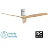 Image de Ventilateur plafond FABRILAMP AGUILON blanc et hêtre 132 cm sans lumière