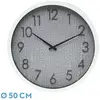 Image de Horloge murale Fabrilamp Higueron coloris blanc et gris 50 cm mouvement continu