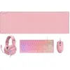 Image de Mars gaming Pack gaming 4-en-1 clavier, souris, casque et tapis - Rose
