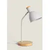 Image de Ledkia Lampe de Bureau Flex Aluminium et Bois Luxo Blanc