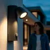 Image de Ledkia Applique Murale Extérieure LED 6W Aluminium avec Détecteur de Mouvement Abel Noir