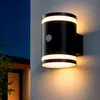 Image de Ledkia Applique Murale Extérieure Solaire LED Aluminium avec Détecteur de Mouvement Draco Noir