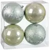 Image de Boules de Noël Vert Plastique 10 cm (4 Unités)