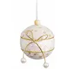 Image de Boules Noël Blanc Doré - 6 cm