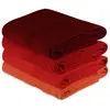 Image de Serviette de bain 70 x 140 cm lot de 4 orange coton éponge