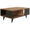 Image de Table basse en bois - 90 x 60 x 39 cm - Noyer, Noir
