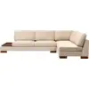 Image de Canapé d'angle droit en tissu beige avec pouf 193x313x97cm Tulip corner - Home Design