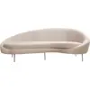 Image de Canapé en tissu coté droit effet velours rose poudré 120x255x85cm Eses Left - Home Design