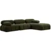 Image de Canapé d'angle droit en tissu vert 95x288x75cm Bubble - Home Design