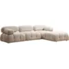 Image de Canapé d'angle droit en tissu beige bouclette 95x288x75cm Bubble - Home Design