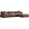 Image de Canapé d'angle droit avec un pouf en tissu cappuccino 95x288x75cm Bubble - Home Design