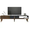 Image de Meuble TV en bois - 180 x 35 x 40 cm - Noyer, Anthracite
