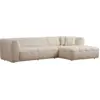 Image de Canapé d'angle droit 3 places en tissu blanc 100x300x72cm Cady - Home Design