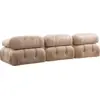 Image de Canapé en tissu effet velours beige 288x95x75cm Bubble 3 Seater - Home Design