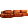 Image de Canapé d'angle droit en tissu orange 95x288x75cm Bubble - Home Design