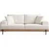 Image de Canapé en tissu blanc et base en bois 220x98x78cm Eti Oak 3 Seater - Home Design