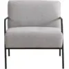 Image de Fauteuil en textile gris en acier noir 90x70x75cm Bergère - Home Design