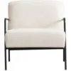Image de Fauteuil en textile blanc en acier noir 90x70x75cm Bergère - Home Design