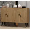 Image de Buffet 4 portes 120x30x80 cm décor chêne et noir