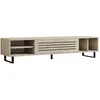 Image de Meuble TV en bois - 160 x 40 x 35 cm - Travertin
