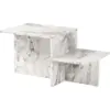 Image de Table basse asymétrique effet marbre 80x40cm Harmony - Home Design