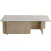 Image de Table basse rectangulaire effet travertin et plateau en verre105x65x30cm Flavio - Home Design