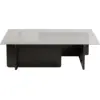 Image de Table basse rectangulaire en bois noir et plateau en verre105x65x30cm Flavio - Home Design