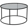 Image de Hanah home Table basse ronde métal et verre - Noir
