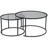 Image de Hanah home Tables gigognes rondes - Noir et verre gris