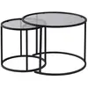 Image de Hanah home ensemble 2 tables gigognes - Noir verre gris