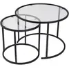 Image de Hanah home Tables basses gigognes rondes - Noir et verre
