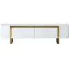 Image de Hanah Home Meuble TV Yildiz - Blanc/Doré