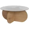 Image de Table basse en bois clair et plateau en verre fumé 75x35cm Aeris - Home Design