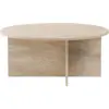 Image de Table basse ronde en bois effet travertin 90x40cm Soleil - Home Design
