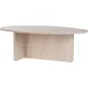 Image de Table basse ovale en bois effet travertin 120x65x40cm Orba - Home Design