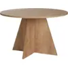 Image de Table à manger ronde en mélamine claire 120x75cm Virella - Home Design