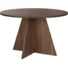 Image de Table à manger ronde en mélamine marron 120x75cm Virella - Home Design