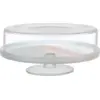 Image de Dôme à gâteaux transparent avec base rose Pigmento - Nude Glass