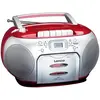 Image de Lenco Radio FM Portable Stéréo avec Lecteur Cassette / CD et Écran LCD Rouge